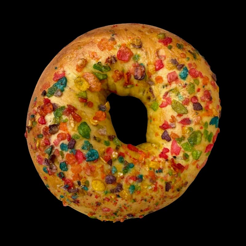 Fruity Pebble bagel